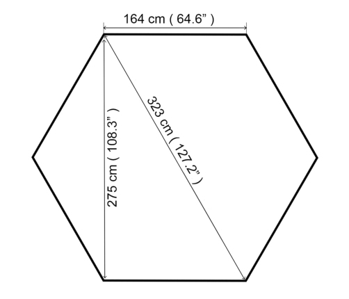 Cenador de jardín blanco 323x275x265 cm 180 g/m²