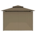 Cenador con cortinas gris taupe 180g/m² 600x298x270 cm