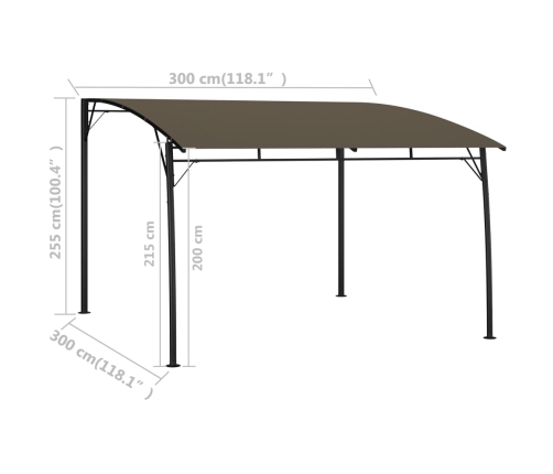 Toldo parasol de jardín gris taupe 3x3x2,55 m