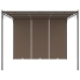 Cenador de jardín con cortina lateral gris taupe 3x3x2,25 m