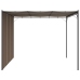 Cenador de jardín con cortina lateral gris taupe 3x3x2,25 m
