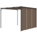 Cenador de jardín con cortina lateral gris taupe 3x3x2,25 m