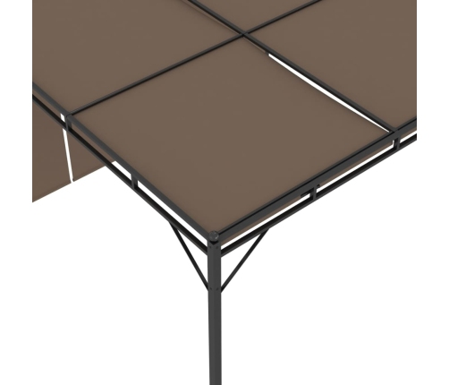 Cenador de jardín con cortina lateral gris taupe 3x3x2,25 m