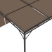 Cenador de jardín con cortina lateral gris taupe 3x3x2,25 m
