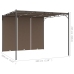 Cenador de jardín con cortina lateral gris taupe 3x3x2,25 m