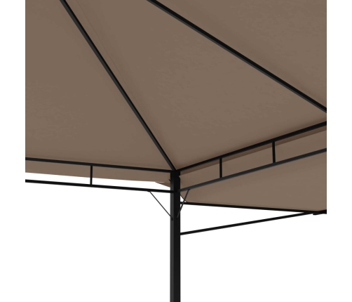 Cenador con techo extensible doble gris taupe 3x3x2,75m 180g/m²