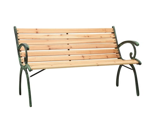 vidaXL Banco de jardín hierro fundido y madera maciza de abeto 123 cm