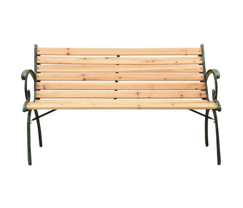 vidaXL Banco de jardín hierro fundido y madera maciza de abeto 123 cm