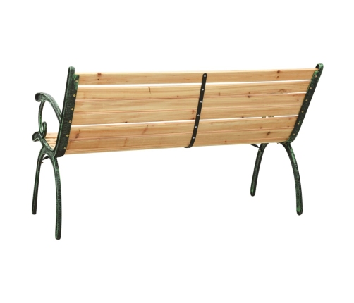 vidaXL Banco de jardín hierro fundido y madera maciza de abeto 123 cm