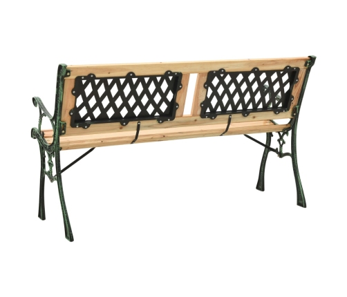 Banco de jardín hierro fundido y madera de abeto maciza 122 cm