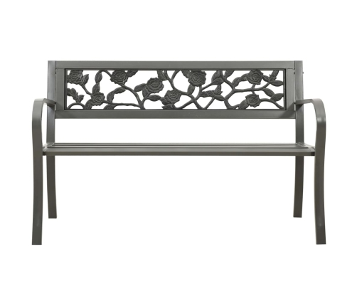 Banco de jardín acero gris 125 cm