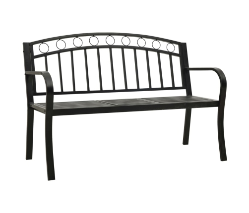 Banco de jardín con mesa acero negro 125 cm