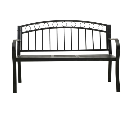 Banco de jardín con mesa acero negro 125 cm