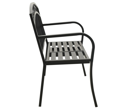 Banco de jardín con mesa acero negro 125 cm