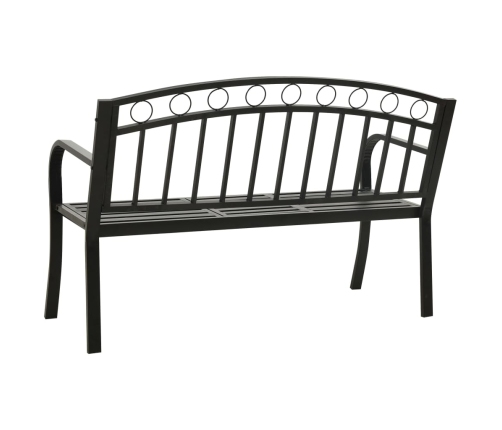 Banco de jardín con mesa acero negro 125 cm