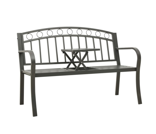 Banco de jardín con mesa acero gris 125 cm