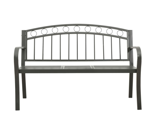 Banco de jardín con mesa acero gris 125 cm