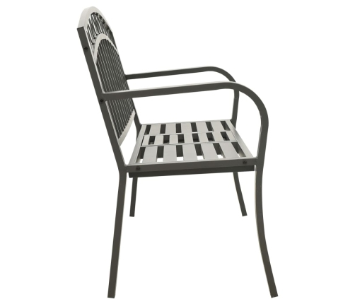 Banco de jardín con mesa acero gris 125 cm