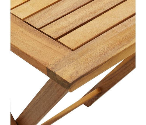 Mesa y sillas bistró plegables 3 pzas y cojines madera maciza