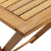 Mesa y sillas bistró plegables 3 pzas y cojines madera maciza