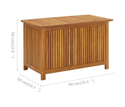 Caja de almacenaje de jardín madera maciza acacia 90x50x58 cm