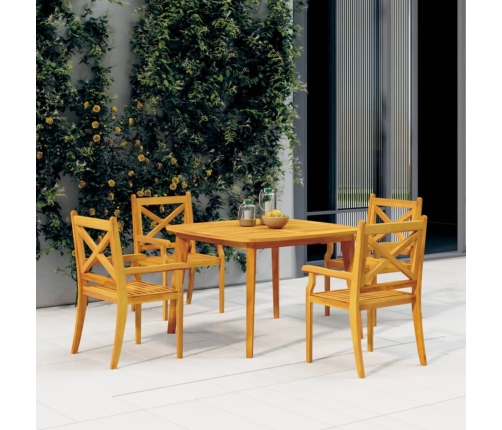 Mesa de jardín madera maciza de acacia 110x110x75 cm