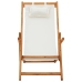 Silla de playa plegable madera maciza de eucalipto y tela crema