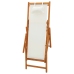 Silla de playa plegable madera maciza de eucalipto y tela crema