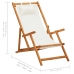 Silla de playa plegable madera maciza de eucalipto y tela crema