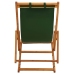 Silla de playa plegable madera maciza de eucalipto y tela verde