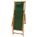 Silla de playa plegable madera maciza de eucalipto y tela verde