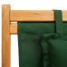 Silla de playa plegable madera maciza de eucalipto y tela verde