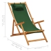 Silla de playa plegable madera maciza de eucalipto y tela verde