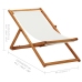 Silla de playa plegable madera maciza de eucalipto y tela crema