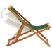 vidaXL Silla de playa plegable madera de eucalipto y tela verde