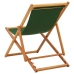 vidaXL Silla de playa plegable madera de eucalipto y tela verde