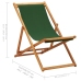 vidaXL Silla de playa plegable madera de eucalipto y tela verde