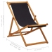 Silla de playa plegable madera de eucalipto y tela negra