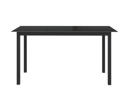 Mesa de jardín de aluminio y vidrio negro 150x90x74 cm