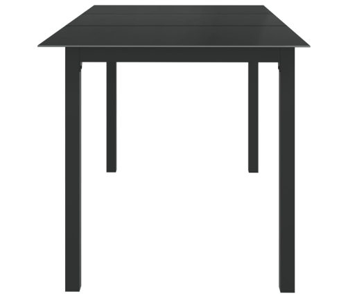 Mesa de jardín de aluminio y vidrio negro 150x90x74 cm