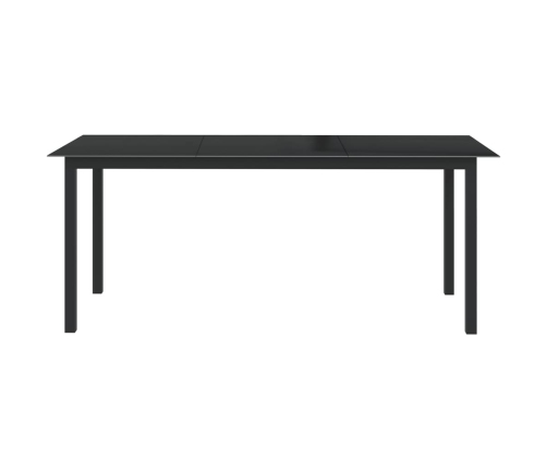 Mesa de jardín de aluminio y vidrio negro 190x90x74cm