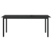 Mesa de jardín de aluminio y vidrio negro 190x90x74cm