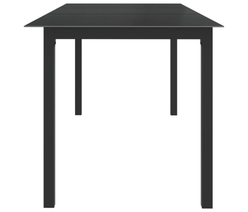 Mesa de jardín de aluminio y vidrio negro 190x90x74cm