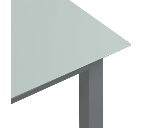 Mesa de jardín de aluminio y vidrio gris claro 80x80x74 cm