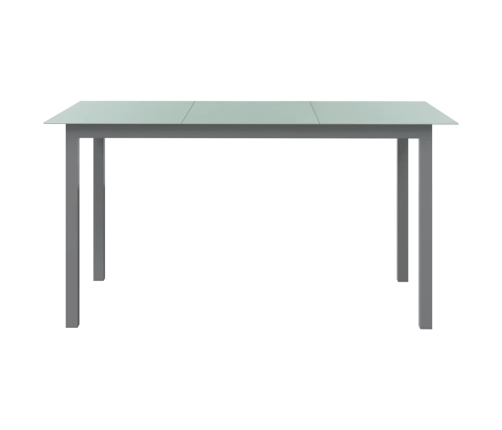 Mesa de jardín de aluminio y vidrio gris claro 150x90x74 cm