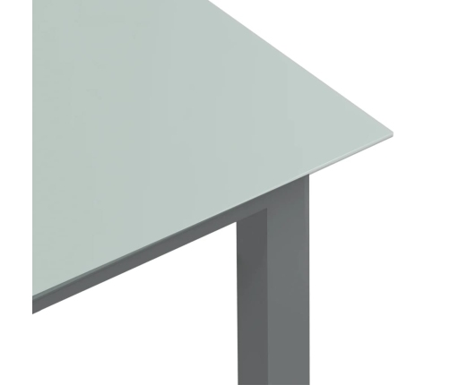 Mesa de jardín de aluminio y vidrio gris claro 150x90x74 cm