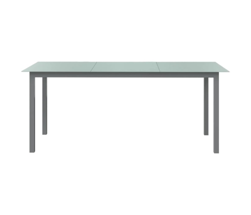 Mesa de jardín de aluminio y vidrio gris claro 190x90x74 cm