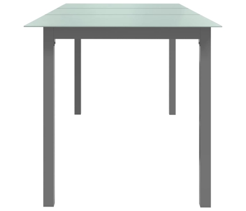 Mesa de jardín de aluminio y vidrio gris claro 190x90x74 cm