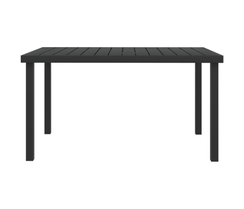 Mesa de jardín de aluminio y WPC negro 140x90x74 cm