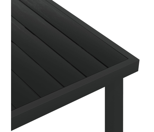 Mesa de jardín de aluminio y WPC negro 140x90x74 cm